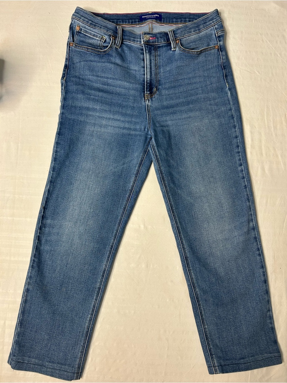 Scotch & Soda Amsterdam Cropped Straight Jeans Women’s Size 12 Stretch Denim
